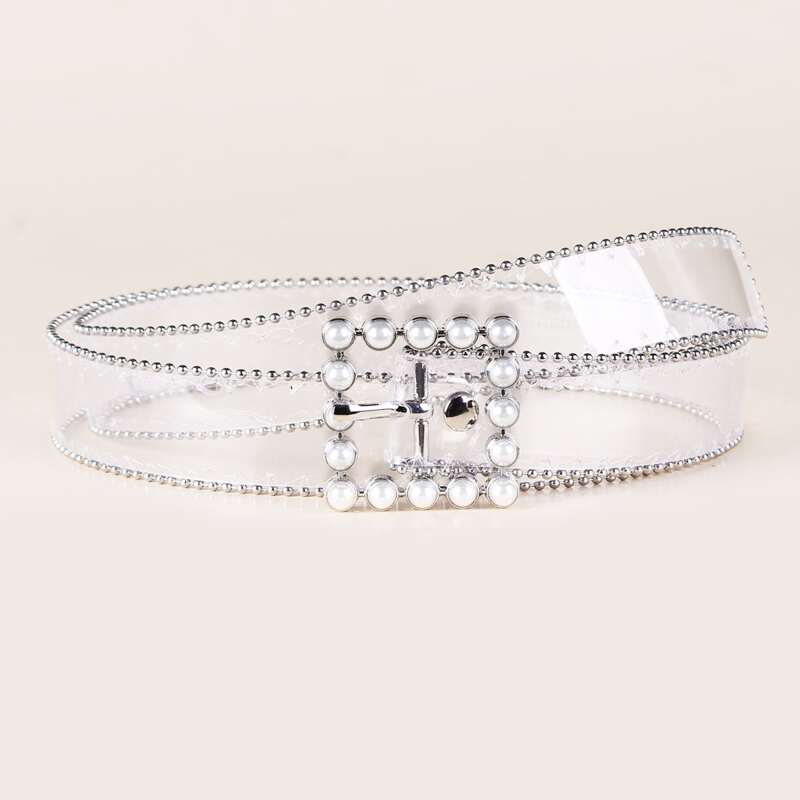 

Faux Pearl Decor Clear Belt