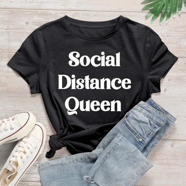 

Letter Graphic Short Sleeve Tee, Black