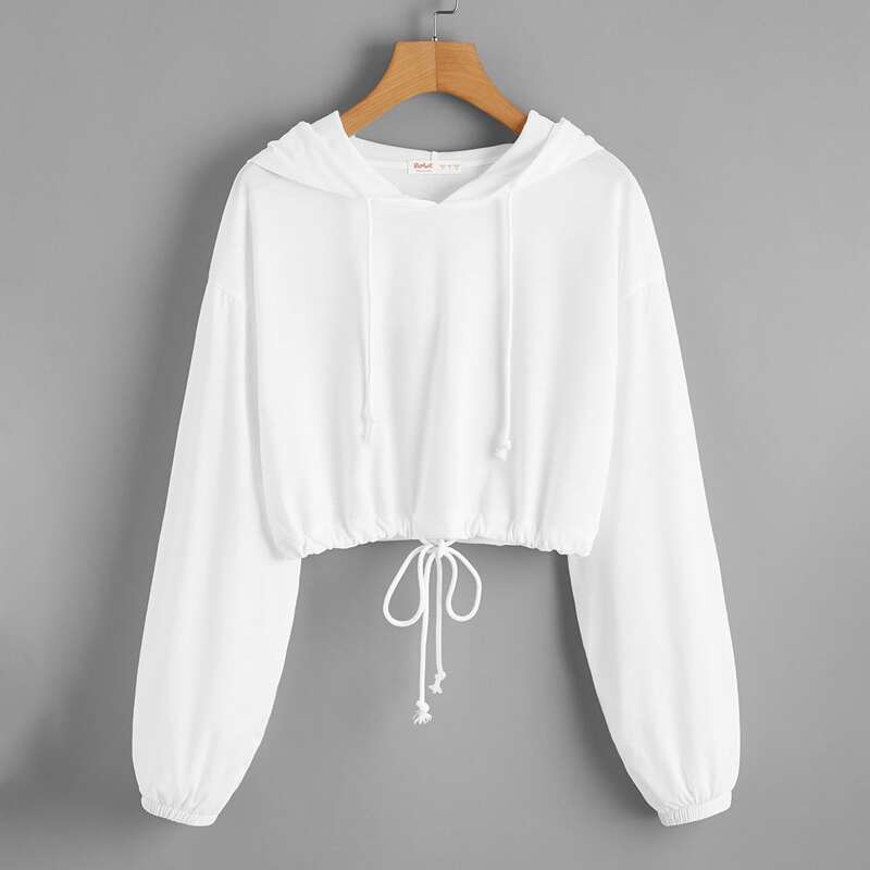 

White Drawstring Hoodie