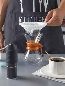 1pc Handle Held Coffee Filter - White - View 4