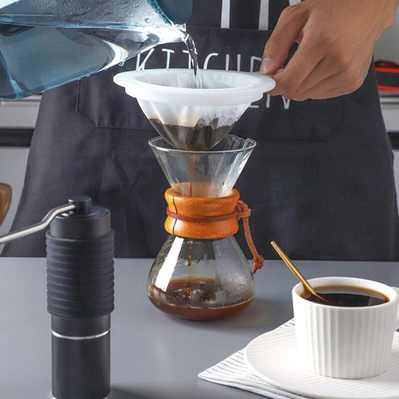 

1pc Handle Held Coffee Filter, White
