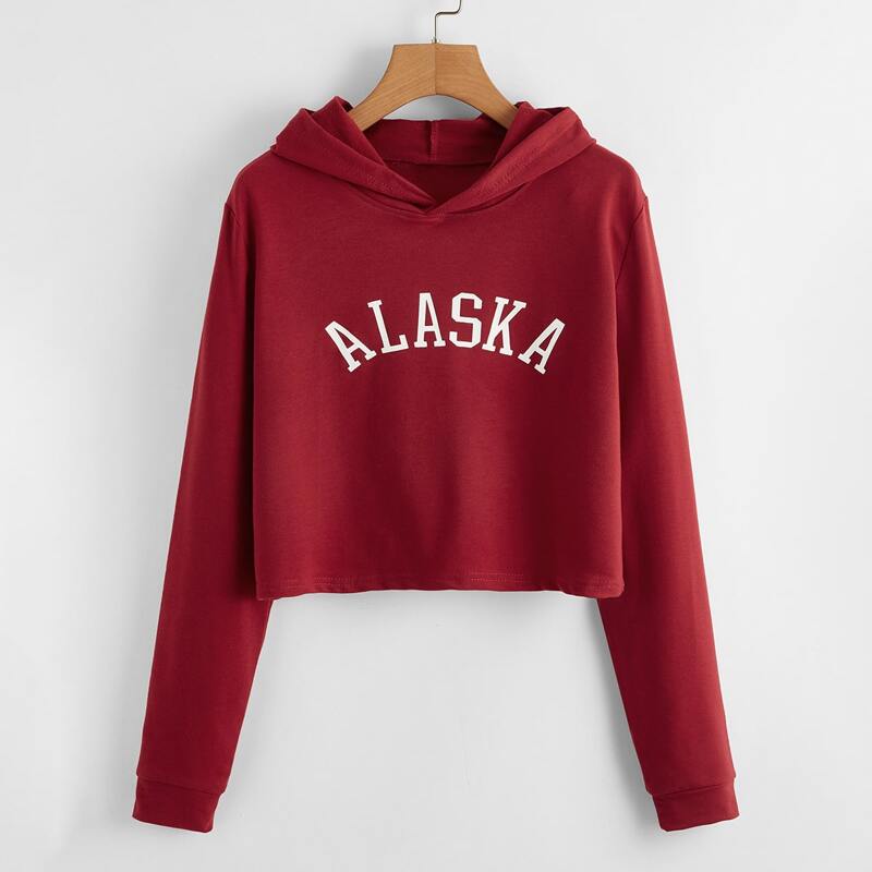 

Letter Graphic Hoodie, Burgundy