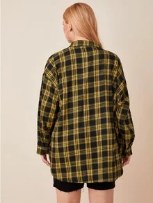 Calvaya Plus Tartan Button Up Blouse - Multicolor - View 2