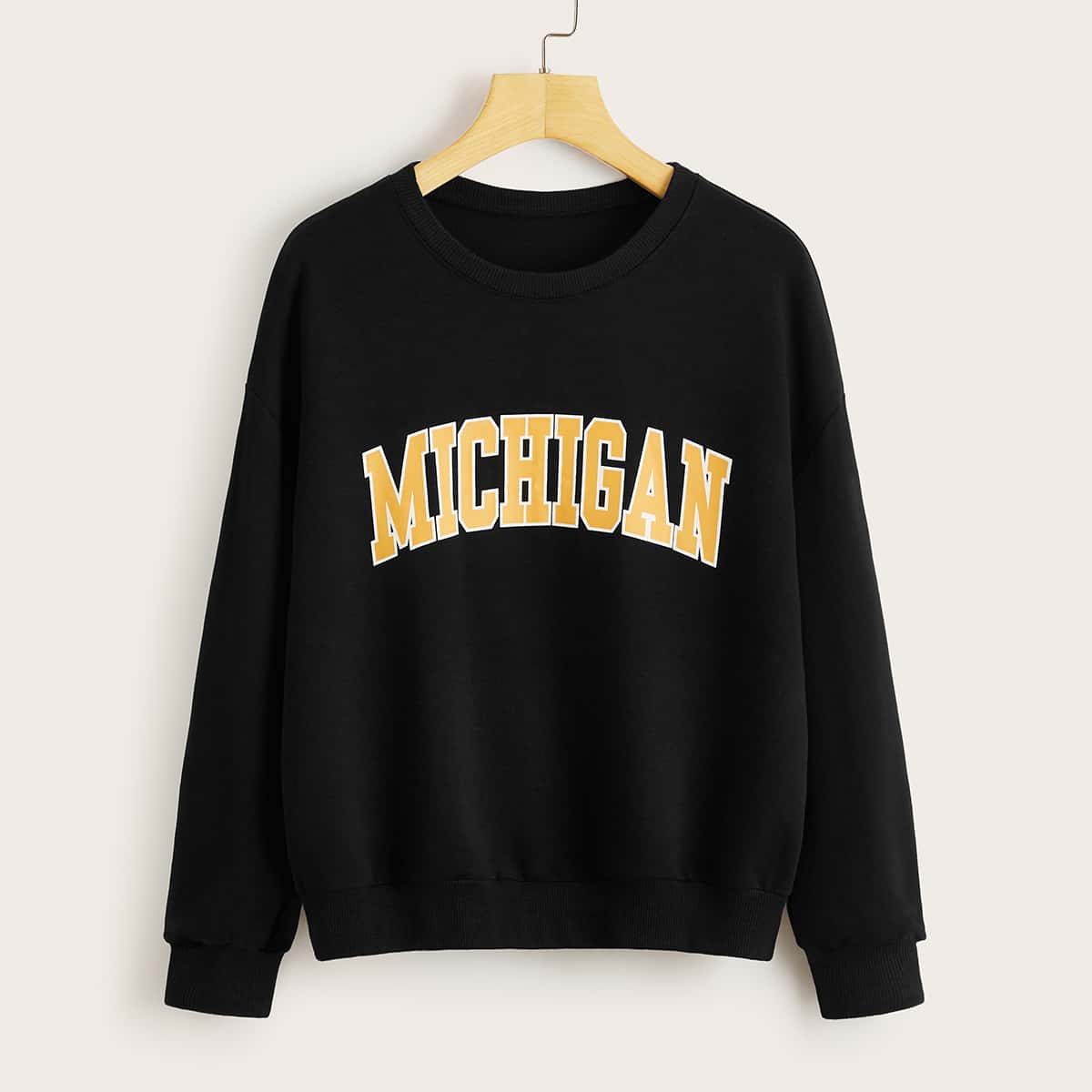 

Letter Graphic Sweatshirt, Black