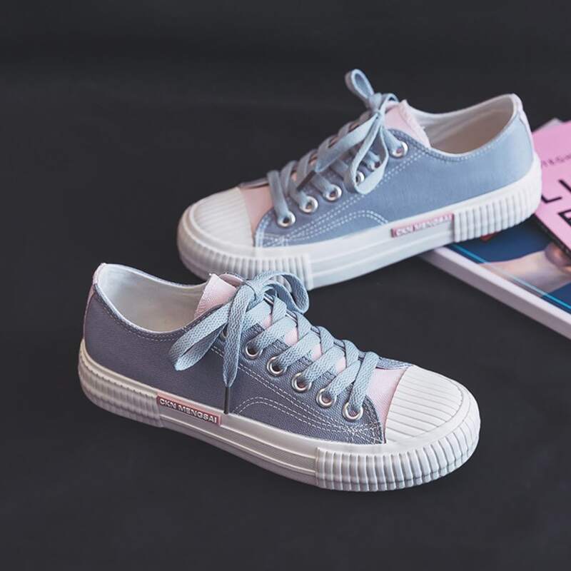 

Colorblock Lace-up Canvas Sneakers, Multicolor