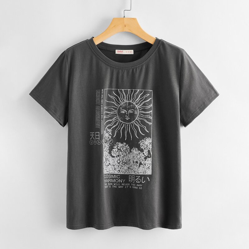 

Sun Graphic Tee, Dark grey