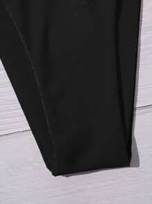 纯色系带侧比基尼内裤，适合夏季海滩度假 - 黑色 - 查看 4