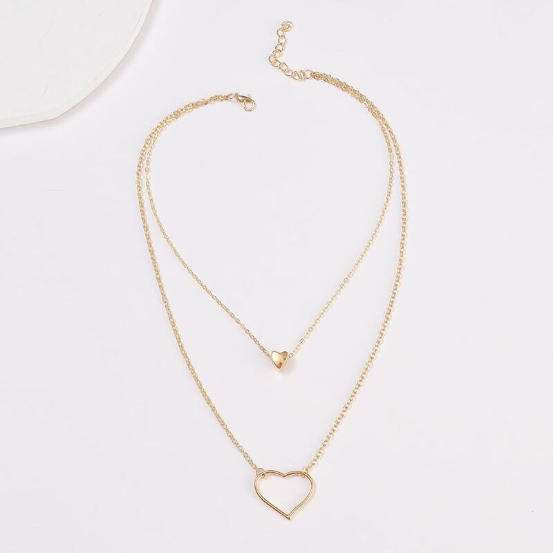 

Heart Layered Necklace, Gold