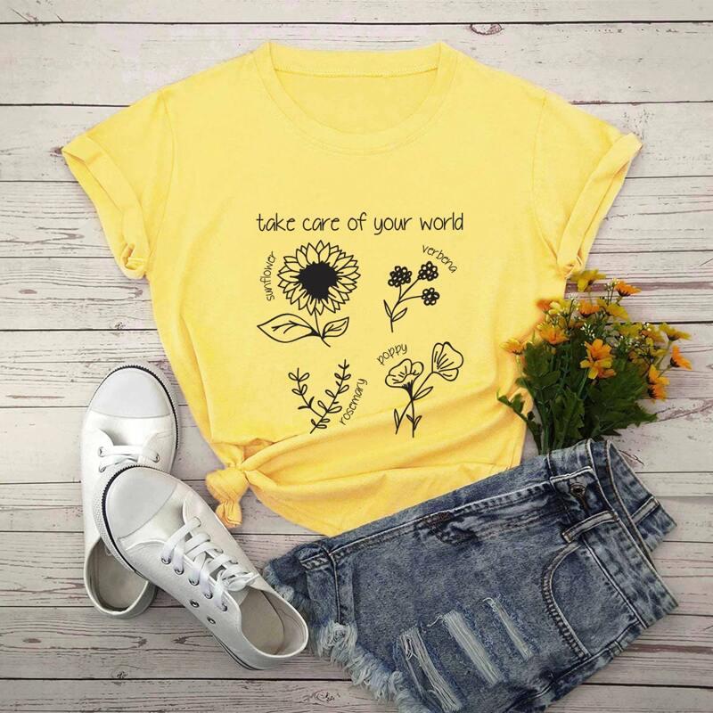 

Flower Graphic Tee, Yellow