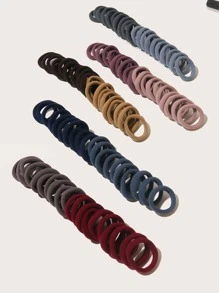 100pcs Medium & Large Size High Elasticity Hair Ties, Gentle On Hair, Suitable For Ponytails, Buns, Daily Use - Multicolor - View 2