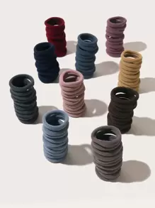 100pcs Medium & Large Size High Elasticity Hair Ties, Gentle On Hair, Suitable For Ponytails, Buns, Daily Use - Multicolor - View 4