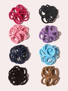 100pcs Medium & Large Size High Elasticity Hair Ties, Gentle On Hair, Suitable For Ponytail, Bun And Daily Use - Multicolor - View 2