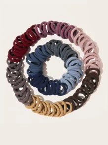 100pcs Medium & Large Size High Elasticity Hair Ties, Gentle On Hair, Suitable For Ponytails, Buns, Daily Use - Multicolor - View 6