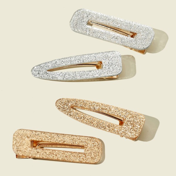 

4pcs Shiny Hair Clip, Multicolor