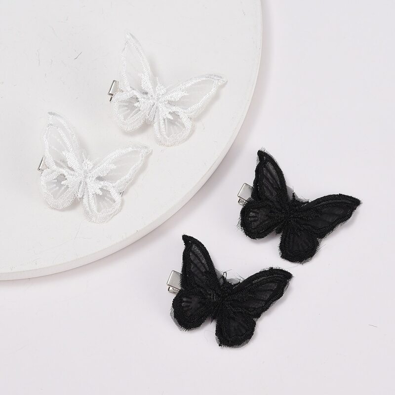 

2pairs Butterfly Hair Clip, Black and white