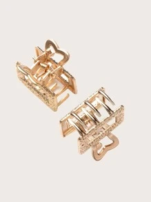 12pcs Asymmetrical Textured Alloy Hair Clips, Small & Delicate & Personalized Geometric Hair Claws For Women's High Bun And Side Bangs Casual Gold Head Piece Valentine's Day Valentines Summer Hair Jaw Clip Hair Clamps Hair Clutch Hair Claw Clip, School Stuff, College Fall Winter Claw Clip Hair Accessories For Women Bows For Vacation Outfits Woman Valentines Gift - Gold - View 3