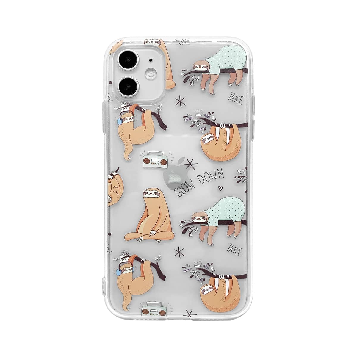 

1pc Sloth Pattern iPhone Case, Multicolor