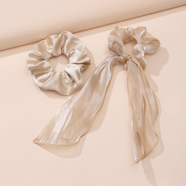 

1pc Scrunchie & 1pc Scrunchie Scarf, Multicolor