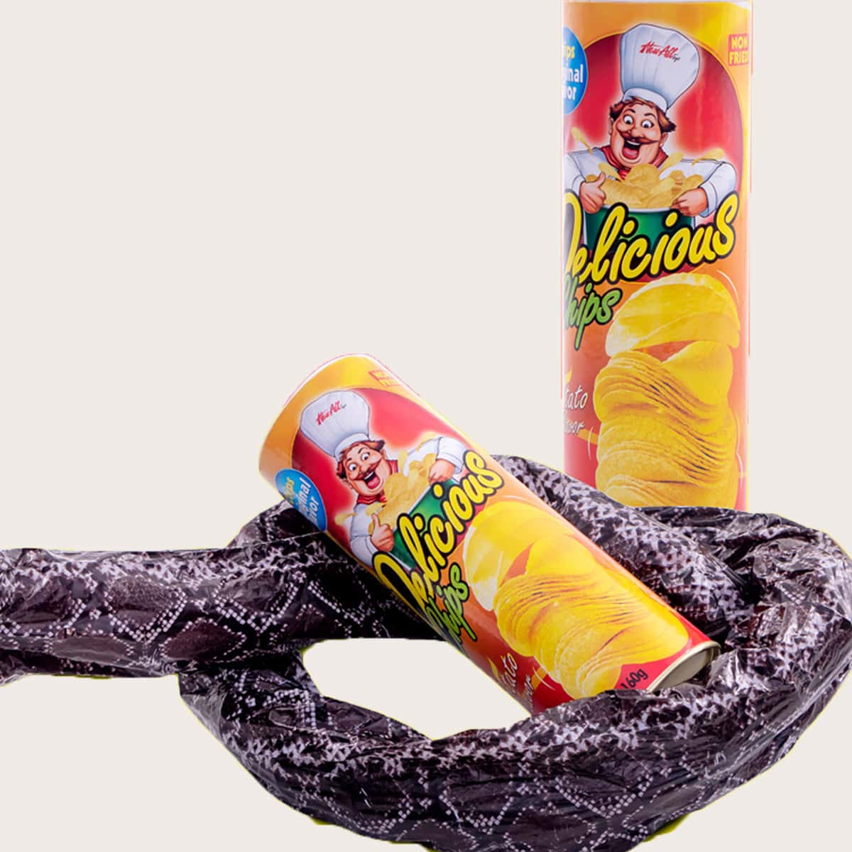 

1pc Random Color Potato Chips Snake Toy, Multicolor
