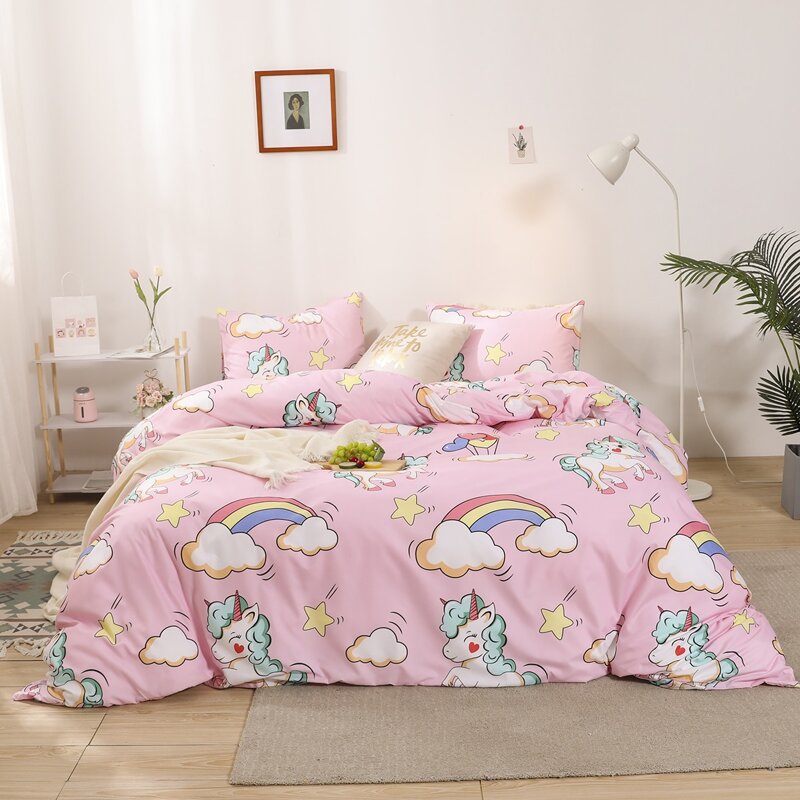 

Cartoon Graphic Bedding Set Without Filler, Pink