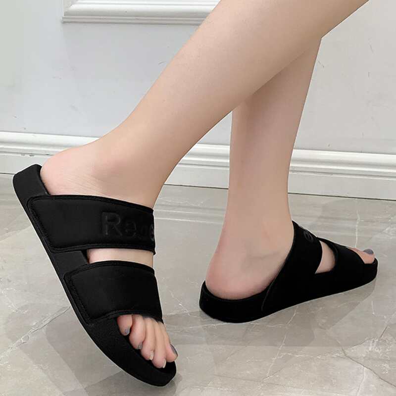 

Letter Wide Fit Slide Sandals, Black