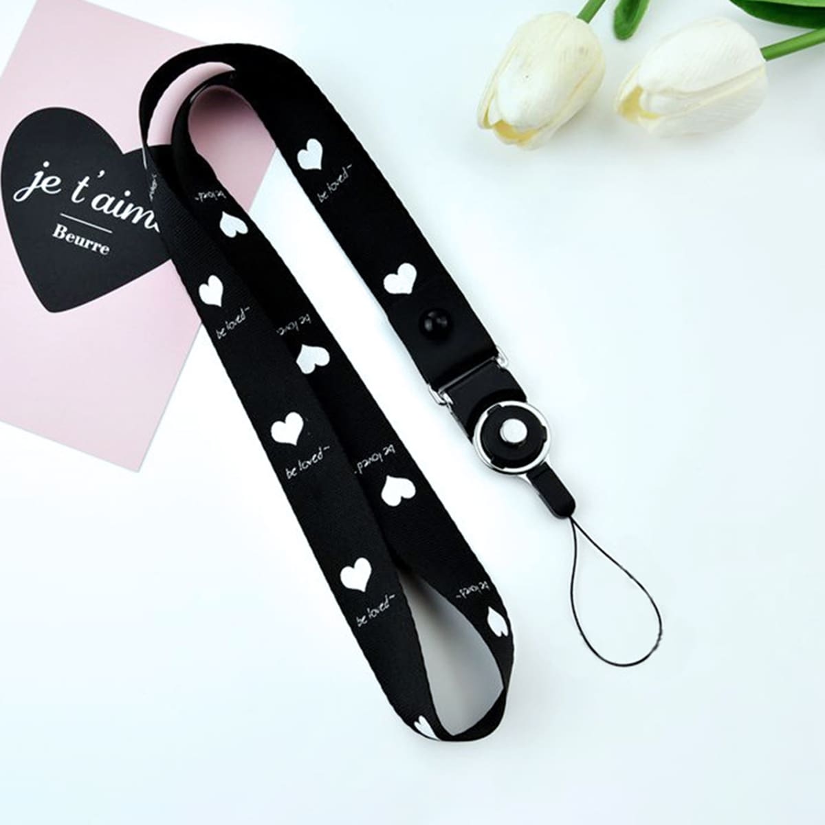 

1pc Heart Phone Lanyard, Multicolor