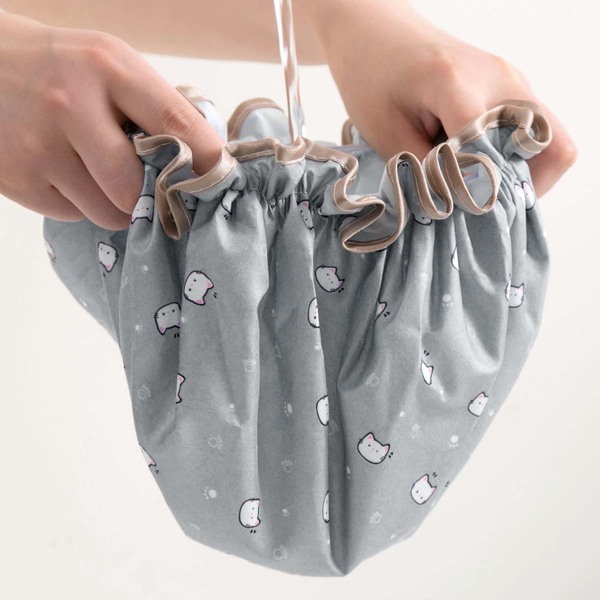 

1pc Cartoon Graphic Shower Cap, Grey