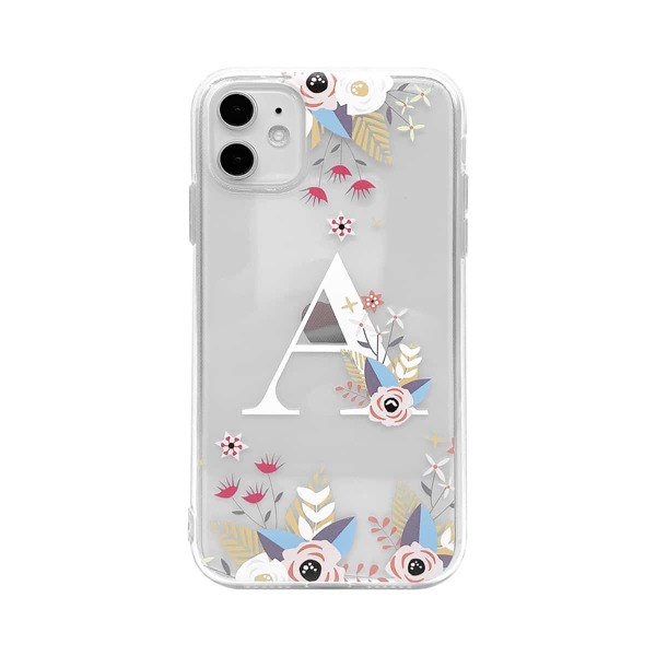 

1pc Letter Graphic Clear iPhone Case, Multicolor