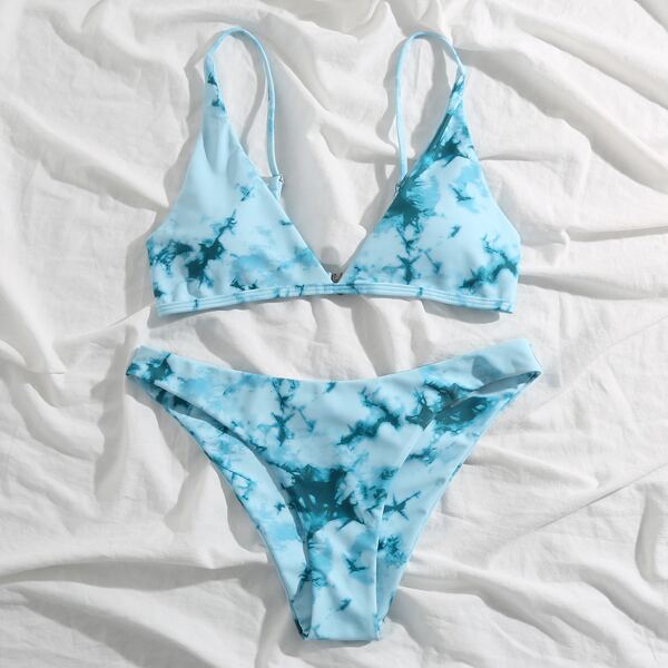 

Tie Dye Bikini Swimsuit, Mint blue