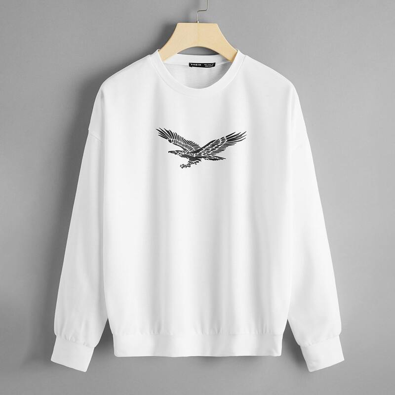 

Eagle Print Oversized Sweatshirt, White