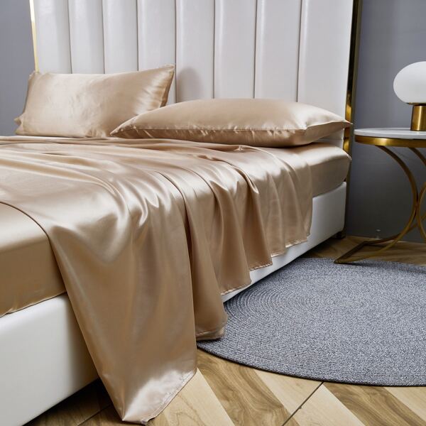 

Plain Satin Bedding Set Without Filler, Khaki