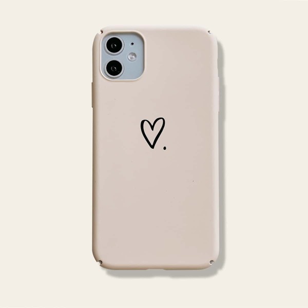 

Чехол для iPhone с принтом "сердце" 1шт, Aбрикосовый