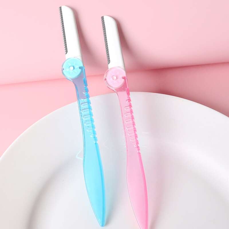 

2pcs Solid Eyebrow Trimmer, Multicolor