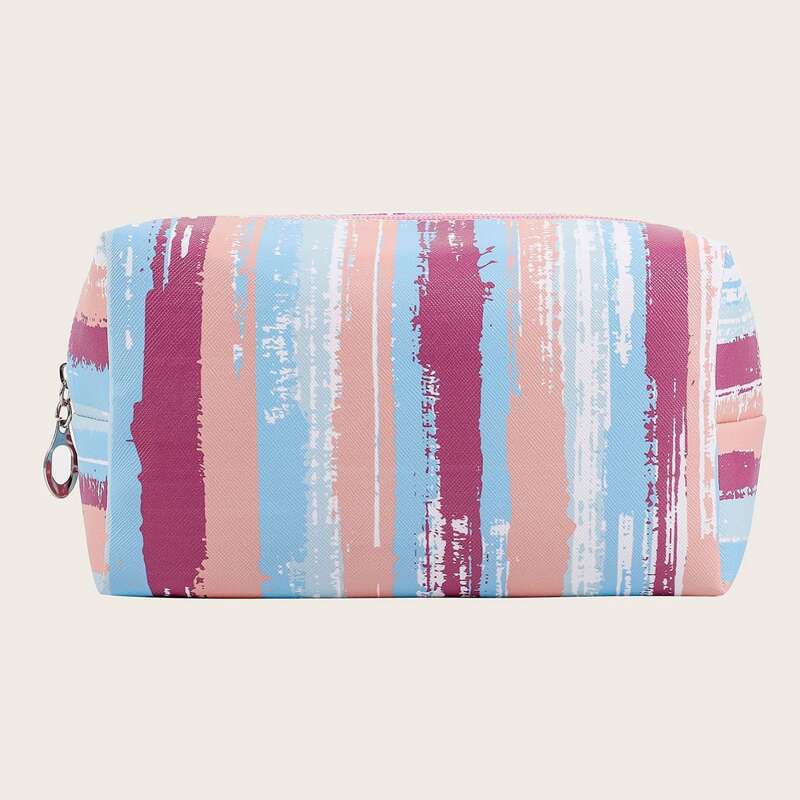 

1pc Colorblock Makeup Bag, Multicolor