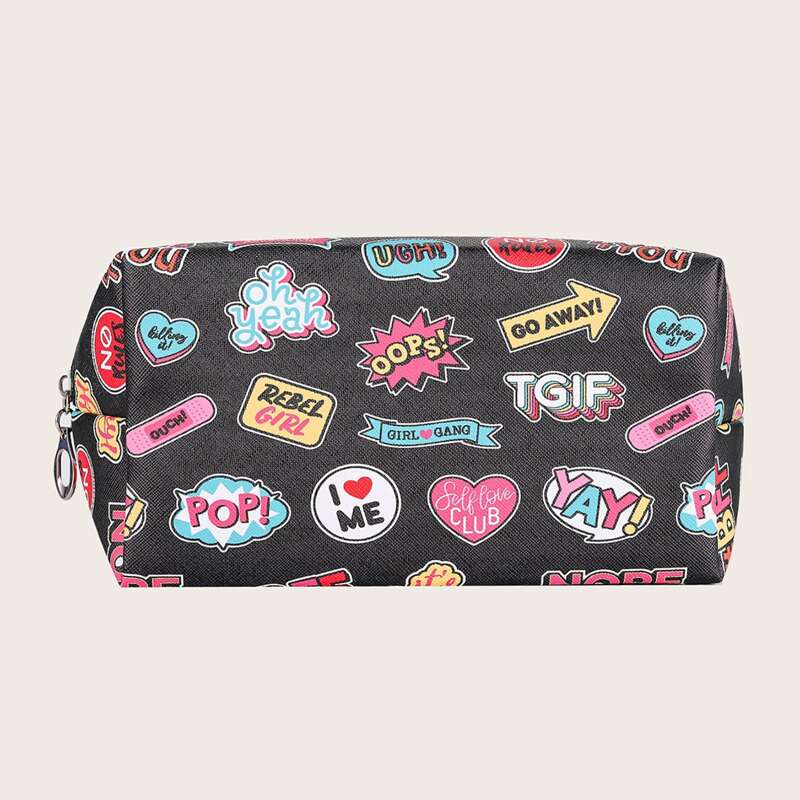 

1pc Cartoon Graphic Makeup Bag, Multicolor