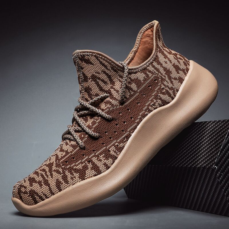 

Guys Lace-up Decor Wide Fit Sneakers, Brown