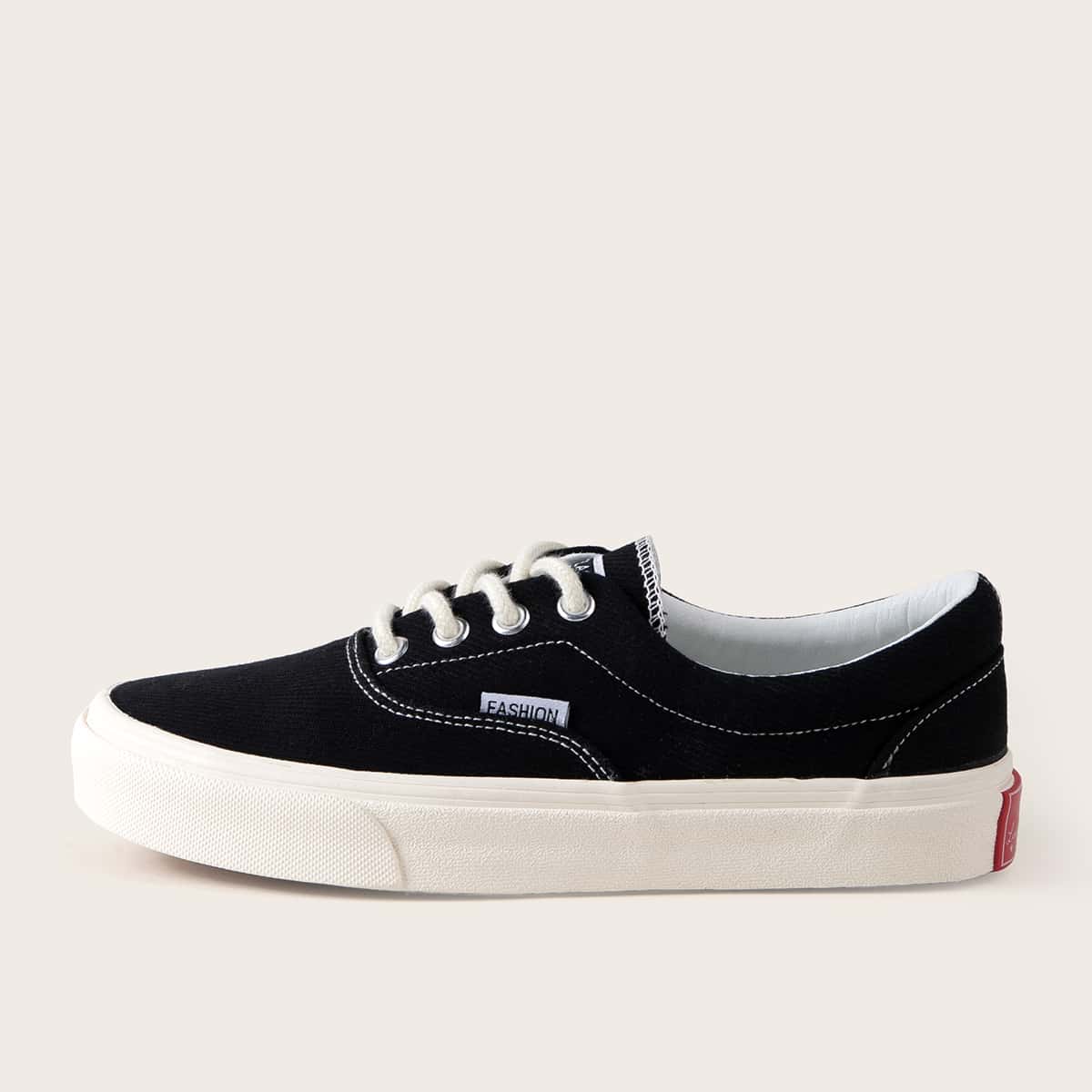 

Lace-up Front Wide Fit Skate Shoes, Black