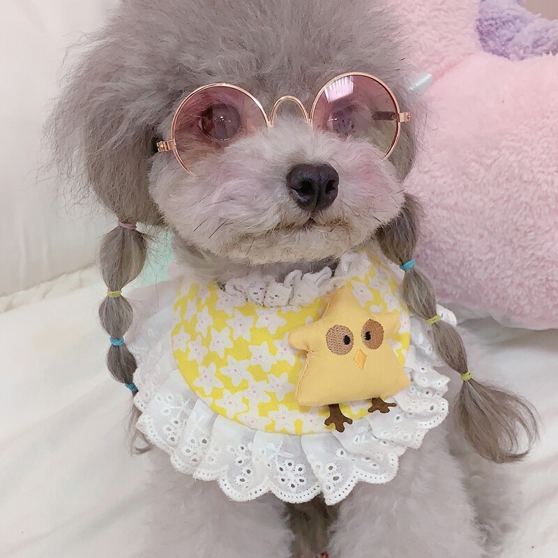 

1pc Round Lens Dog Sunglasses, Pink