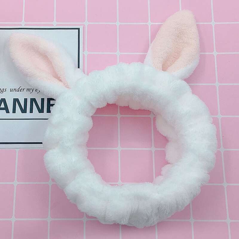 

1pc Shower Elastic Headband, White