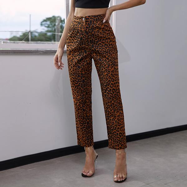 

Leopard Print Tailored Pants, Multicolor