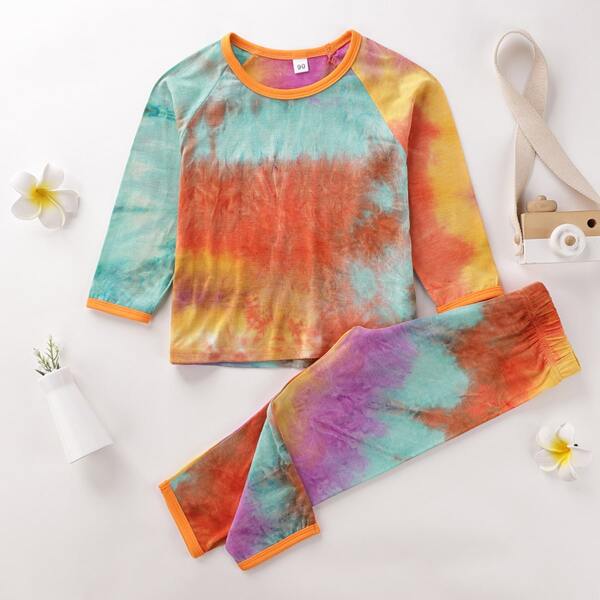 

Toddler Girls Tie Dye Raglan Sleeve Tee & Pants, Multicolor