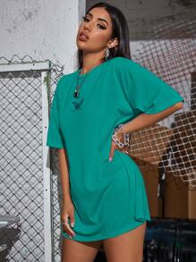 SHEIN Unity T-shirt Hewan Casual - Hijau - View 4