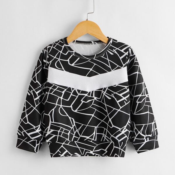 

Toddler Boys Contrast Panel Graphic Sweatshirt, Black