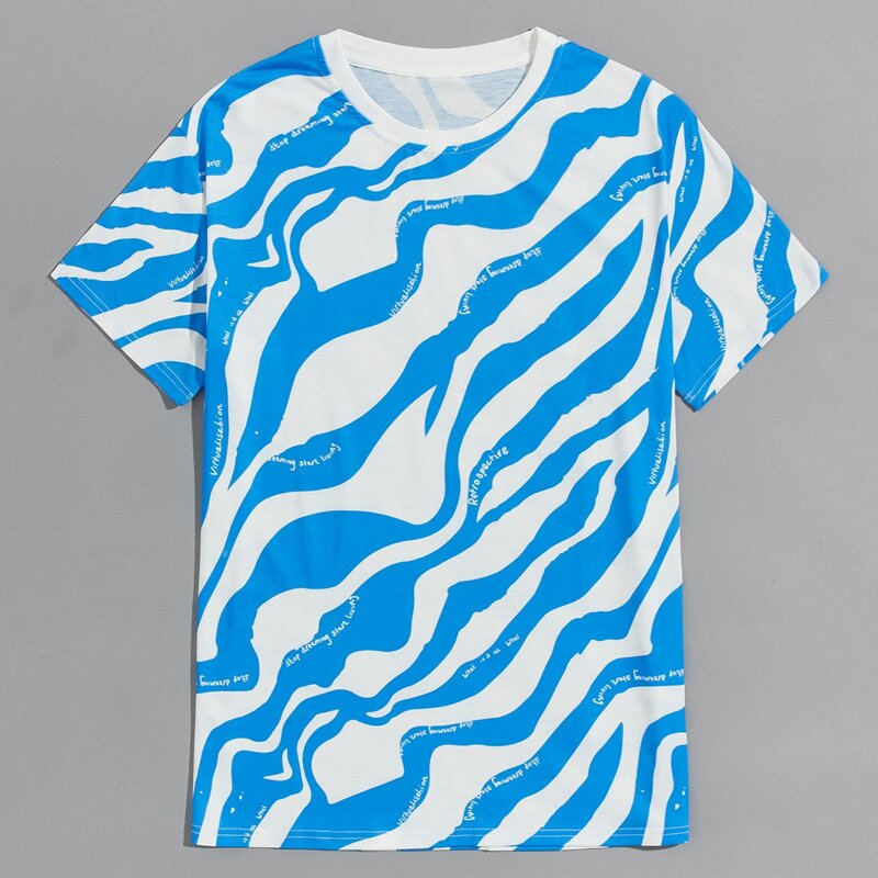 

Guys Allover Print Tee, Blue and white