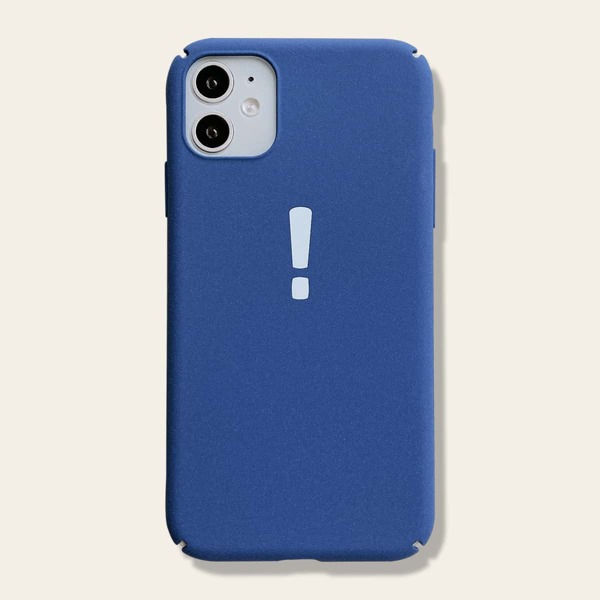 

1pc Exclamation Mark Print iPhone Case, Blue