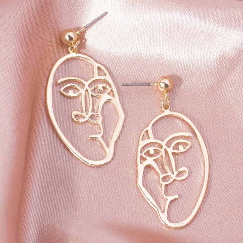 

Funny Figure Drop Earrings, Gold
