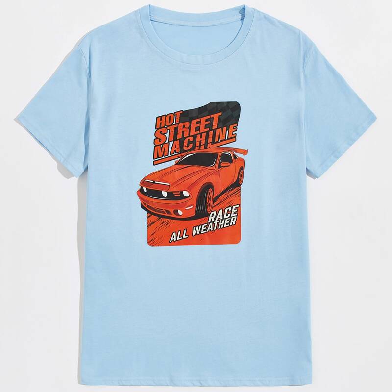 

Guys Car Graphic Tee, Baby blue