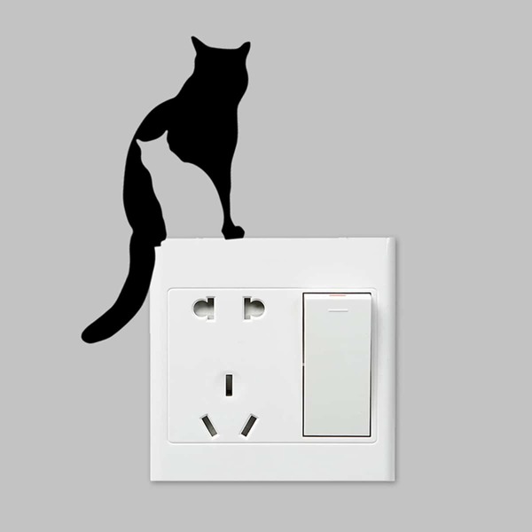 

Cat Print Switch Sticker, Black