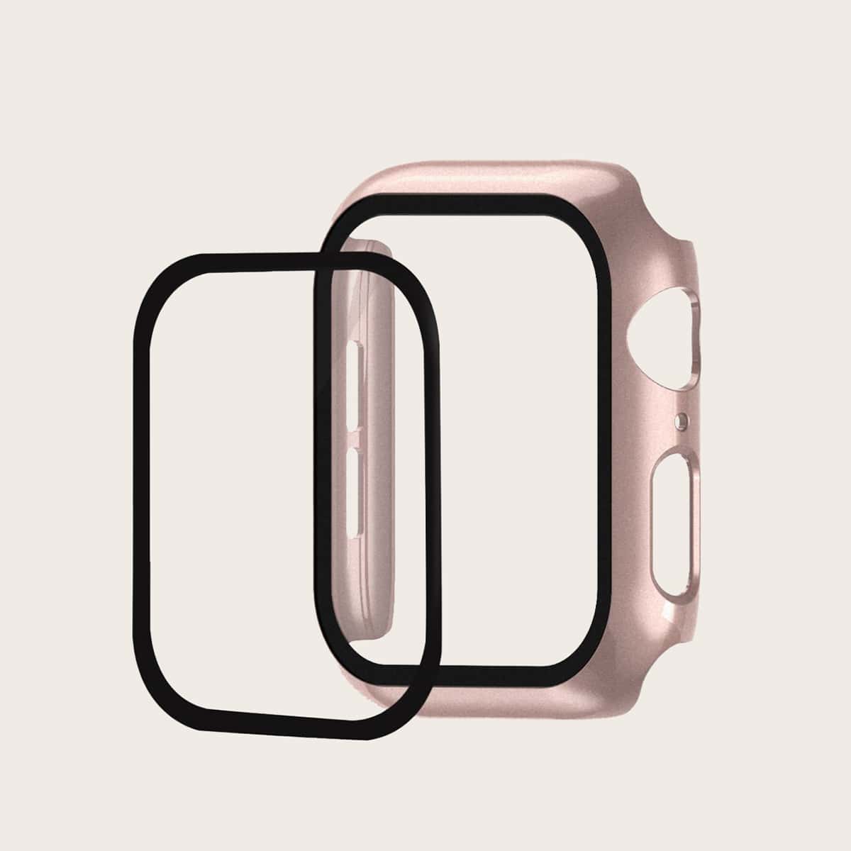

1pc iWatch Case & 1pc iWatch Protection Film, Pink