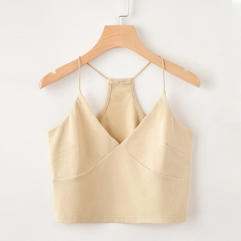 

Solid Crop Cami, Beige